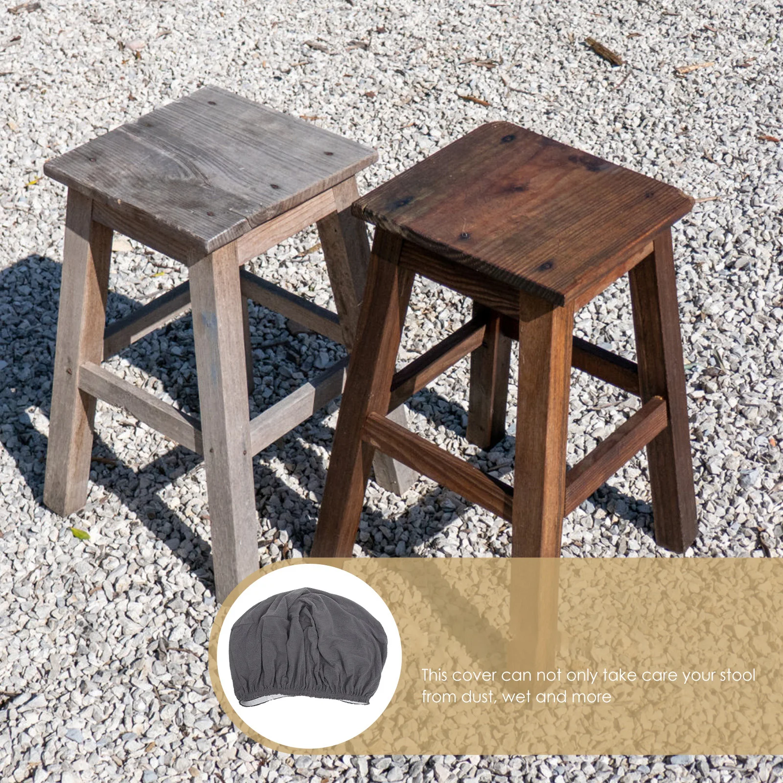 

Square Stool Cover Footstool Protector Removable Stretchable Chair Cushion Covers Grey Brown Large Size Easy Clean Machine