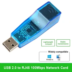 Adaptador de tarjeta de red USB 2,0 A LAN, RJ45, Ethernet, 10/100Mbps, para Win8, Mac OS, PC, conectores USB A