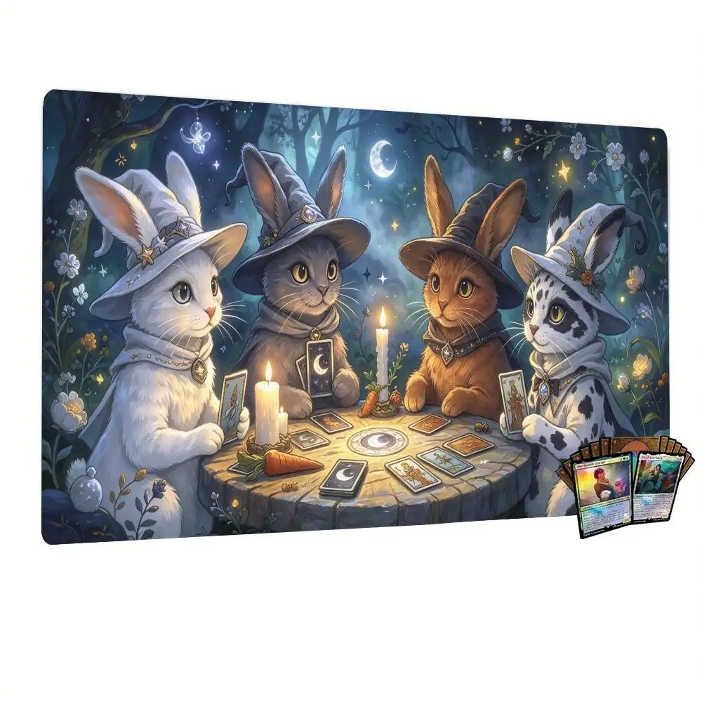 Vintage Wizard Cat Council Desk Mat Precision Tracking Non Slip Rubber Base For Retro Study Room