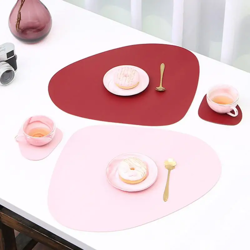 Design Hotel Western Placemat Table Mat Non-slip Anti-scalding Home Scrubbing Table Mat Washable Table Mat Leather Dining Mat