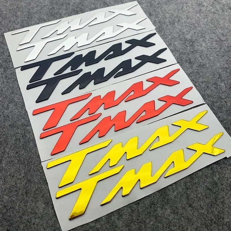 Logotipo modificado para motocicleta TMAX, calcomanía 3D para el cuerpo del tanque, impermeable, emblema para Yamaha TMAX500 TMAX 530 500, 2 uds.