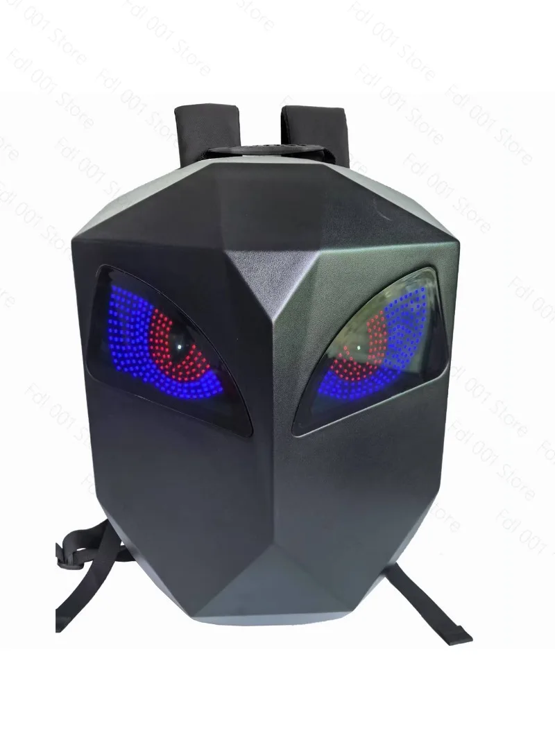 LED cycling backpack, a must for cycling enthusiasts to travel, PC material, polyester lining, expansion zipper, large space