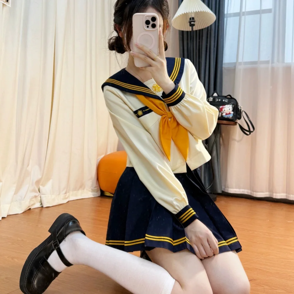 Conjunto de uniforme japonês jk, terno básico ortodoxo de marinheiro, gola Kansai, estilo universitário, cosplay, escola, estudantes, roupa de marinheiro