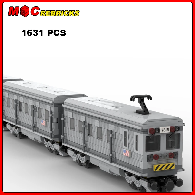 MOC Train Series NEW-YORK Traffic City Subway Models Assemble Building Blocks Technology Bricks Children's Collection Toys Gifts