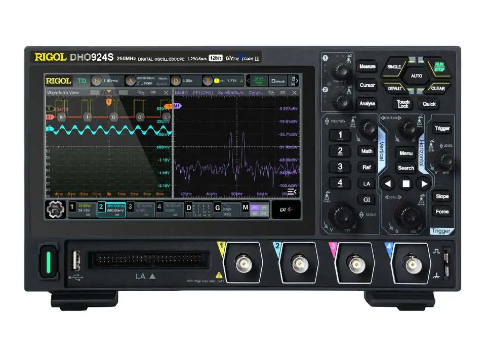DHO914/914S/924/924S Series 4-Channel 125/250MHz 12-Bit 1.25 GSa/Sec 50Mpts Depth Digital Oscilloscope