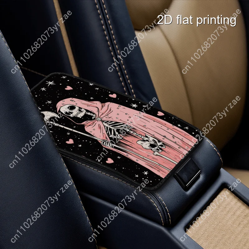 

Grim Reaper Universal Car Armrest Cushion High Quality Non-Slip Car Armrest Cover Elastic Straps Car Interior Accessories