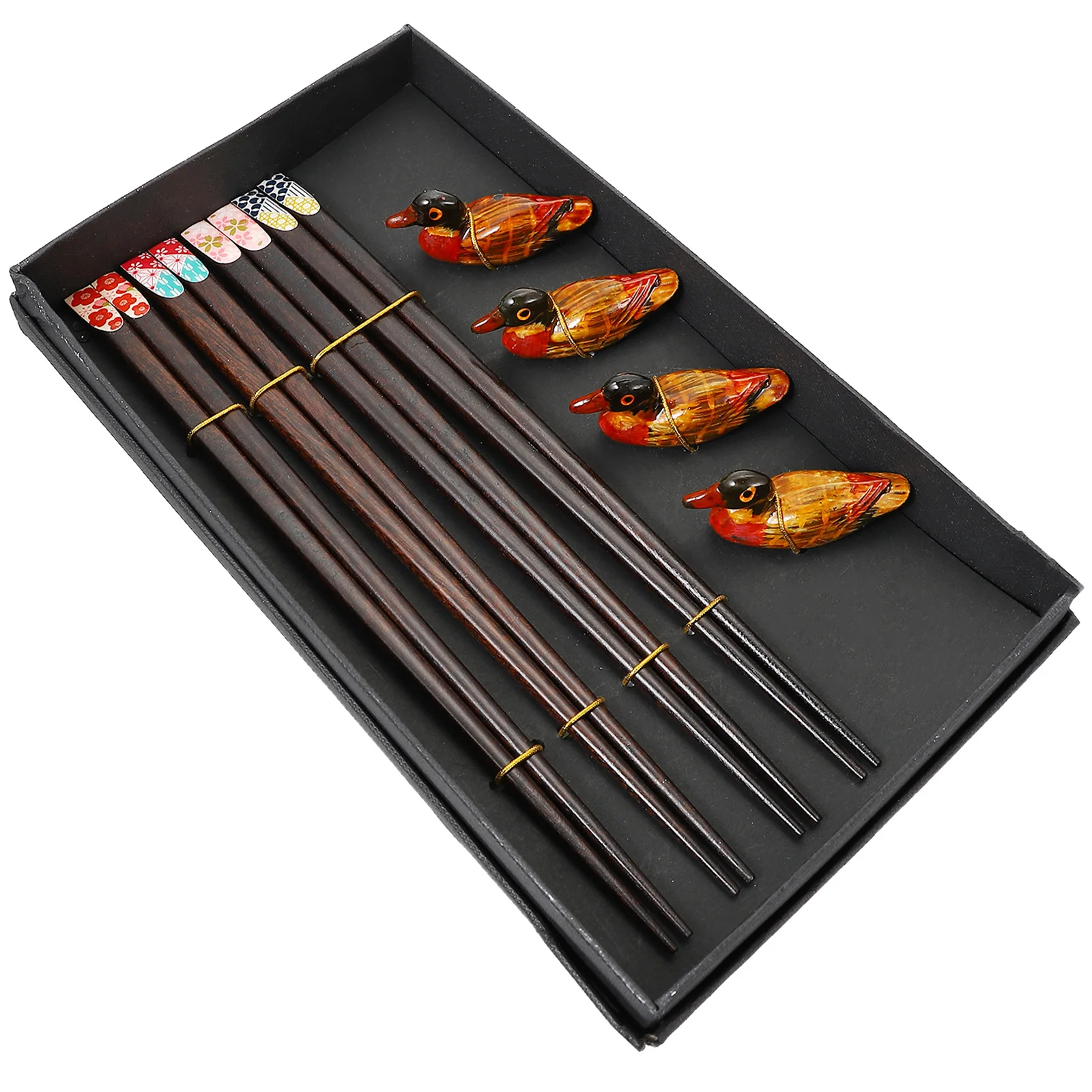 

1Set Wooden Chopsticks Chopstick Rest Home Portable Tableware Set Travel Camping Dinner Service Case Delicate Chopsticks Holder