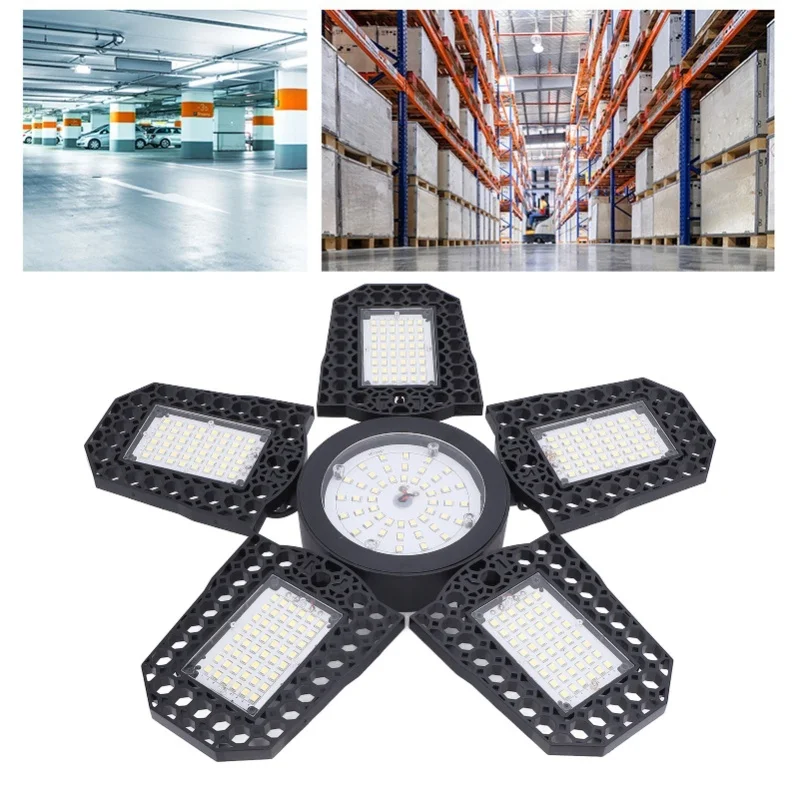 

Светодиодные гаражные фонари Супер яркие 2994 Светящийся флюс 6000K Светодиодный магазинный светильник с 6 деформируемыми панелями Винт в цоколь E26 E27 LED