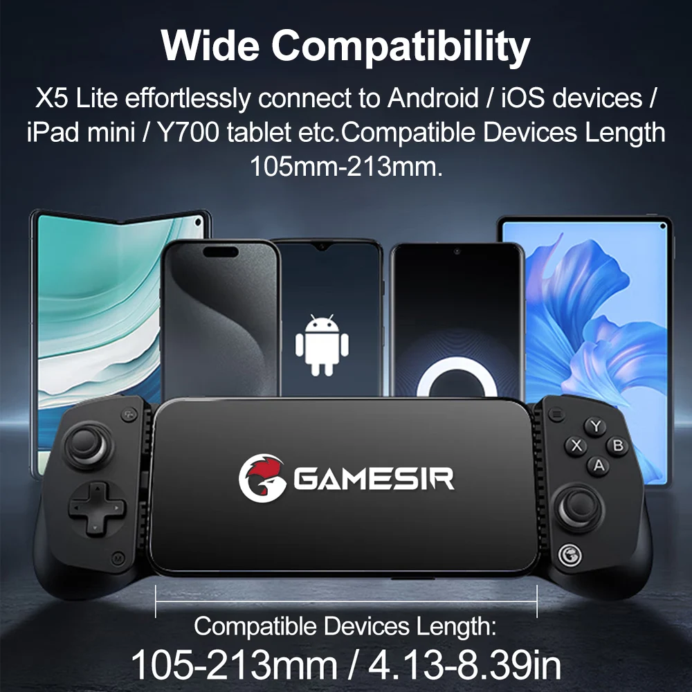GameSir X5 Lite Mobile Phone Gamepads for iPhone 16 15 Series iPad Mini Android Tablet Controller Hall Effect Joysticks Design - view 2