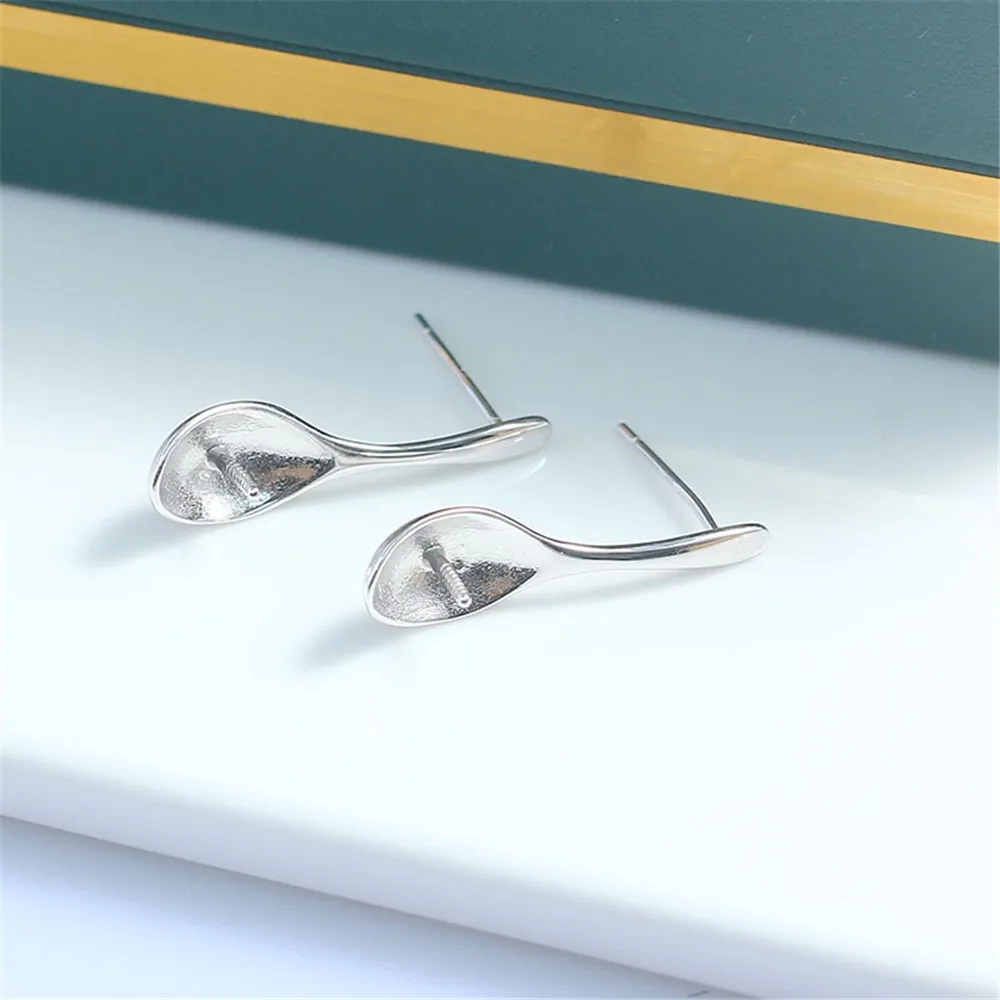 S925 Sterling Silver Pearl Earring Settings DIY Jewelry Making Supplies Blank Earring Posts for Handcrafted Accessories No Pearl