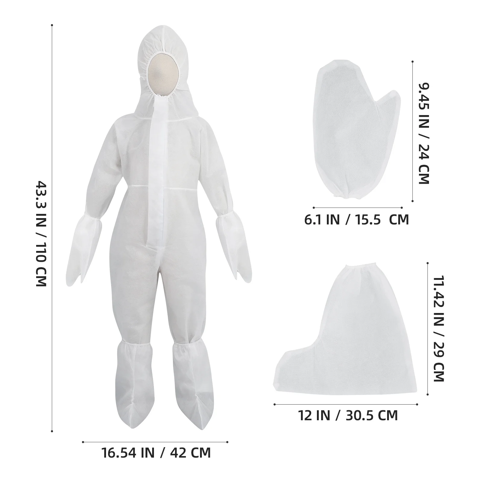 Protective Coverall Disposable Nonwoven One-Piece Hooded Safety Suit Outdoor Painting Cleaning Dust Protection With