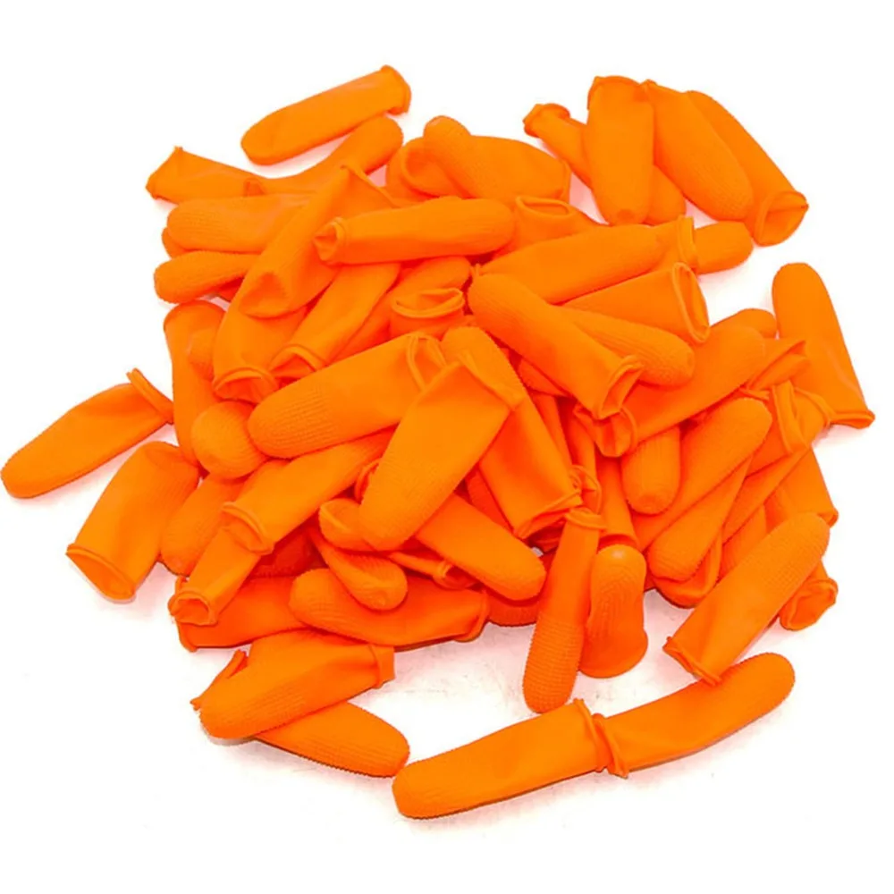 100pcs Latex Material Finger Cots Reusable Design Non-Slip Surface Finger Protectors Non-Static Finger Covers
