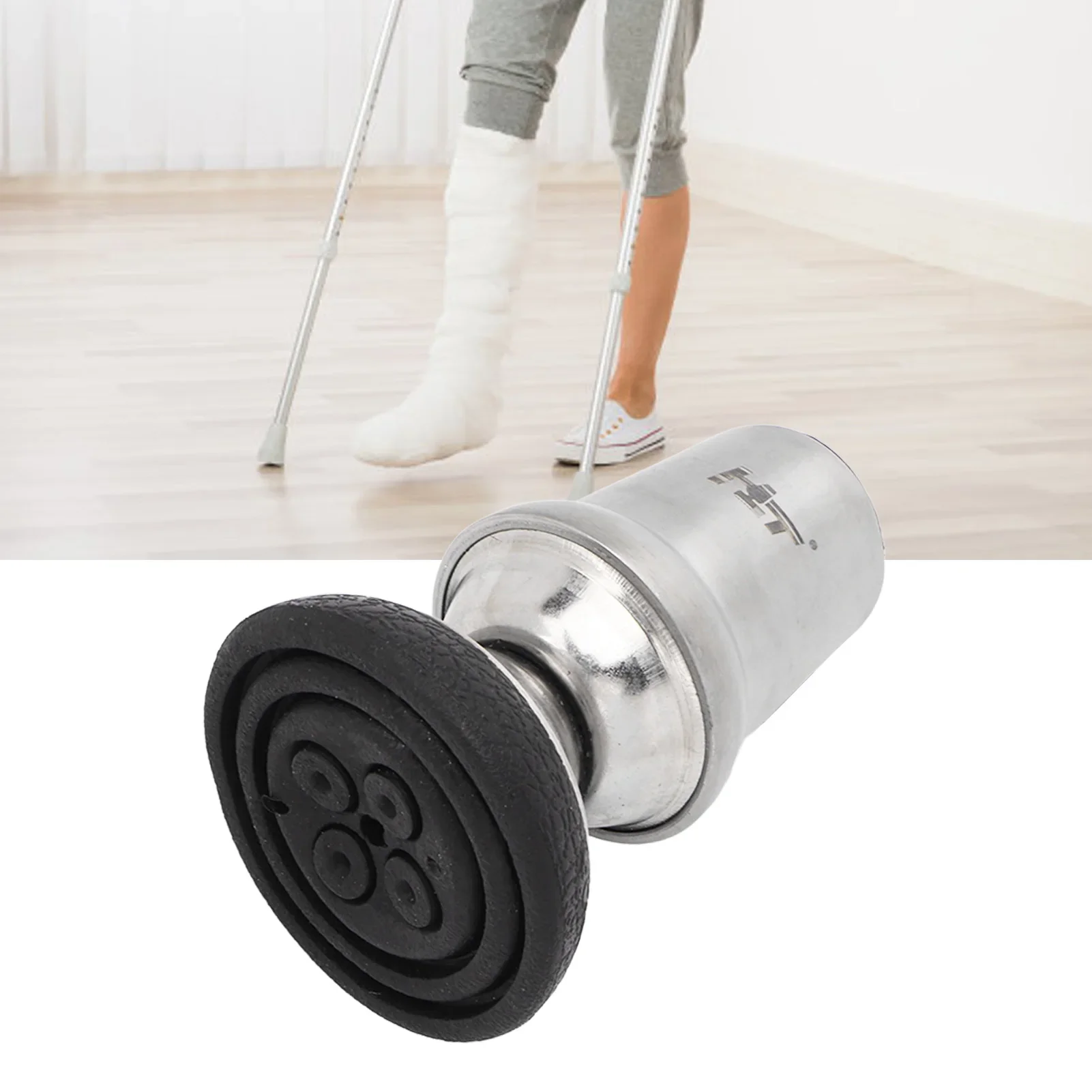 Walking Cane Stick Tips 19mm Inner Diameter Heavy Duty Rubber Slip Resistance Universal Swivel for Outdoor Cane Pad Crutch Tips