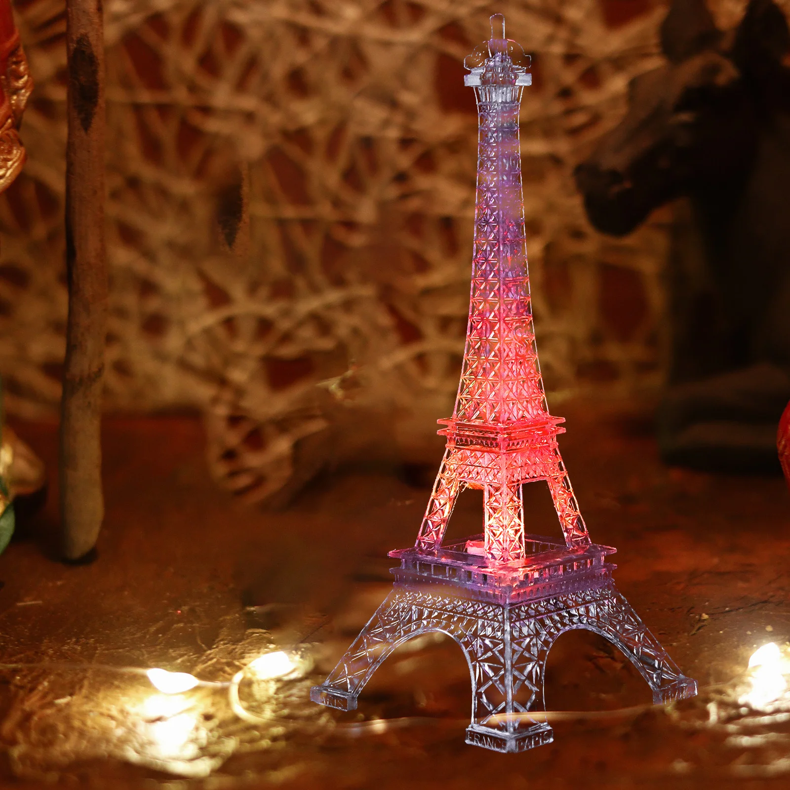 

Colorful Acrylic Eiffel Tower Nightlight LED Desk Lamp Rotating 7 Colors Night Light for Bedroom Home Party Decoration