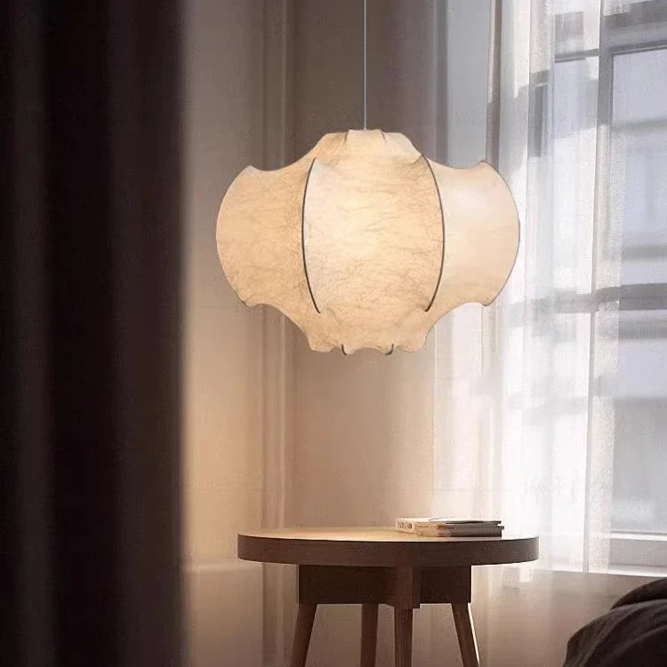 Lampada a sospensione in seta fatta a mano in stile Wabi-sabi Soggiorno Hotel Hall Ristorante Hanglamp LED Light Home Decor Lustre