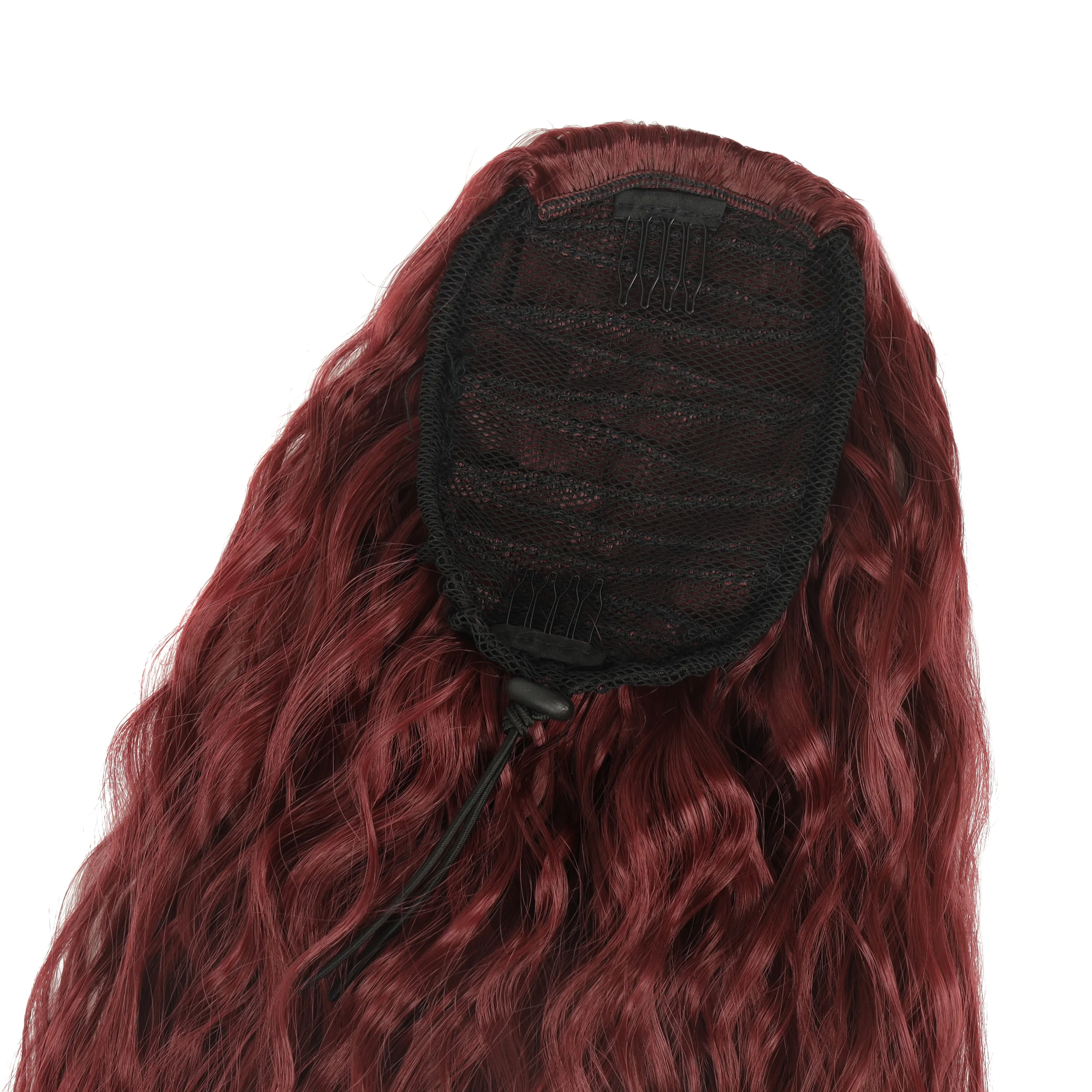 24 Zoll verworrener lockiger Pferdeschwanz, weiche synthetische Haarverlängerung, Kordelzug, Pferdeschwanz-Haarteile, schwarzer Clip-in-Pferdeschwanz für Frauen – Detail 31