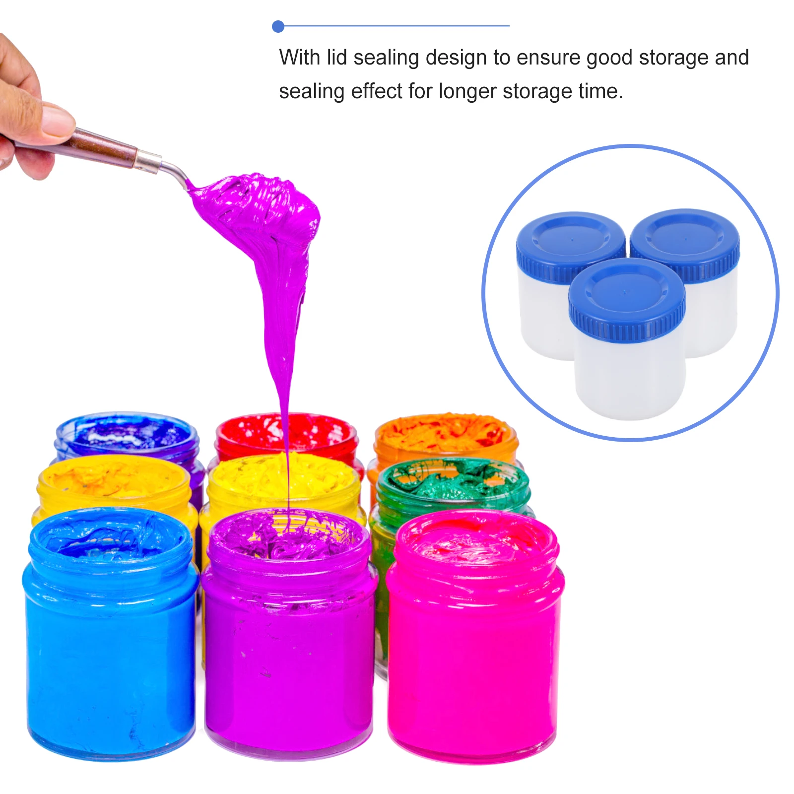 

3pcs Plastic Bottles Thickened Sealing Containers Clear Lid for Paint Tea Snacks Ingredients Storage Reusable Smooth Easy Clean