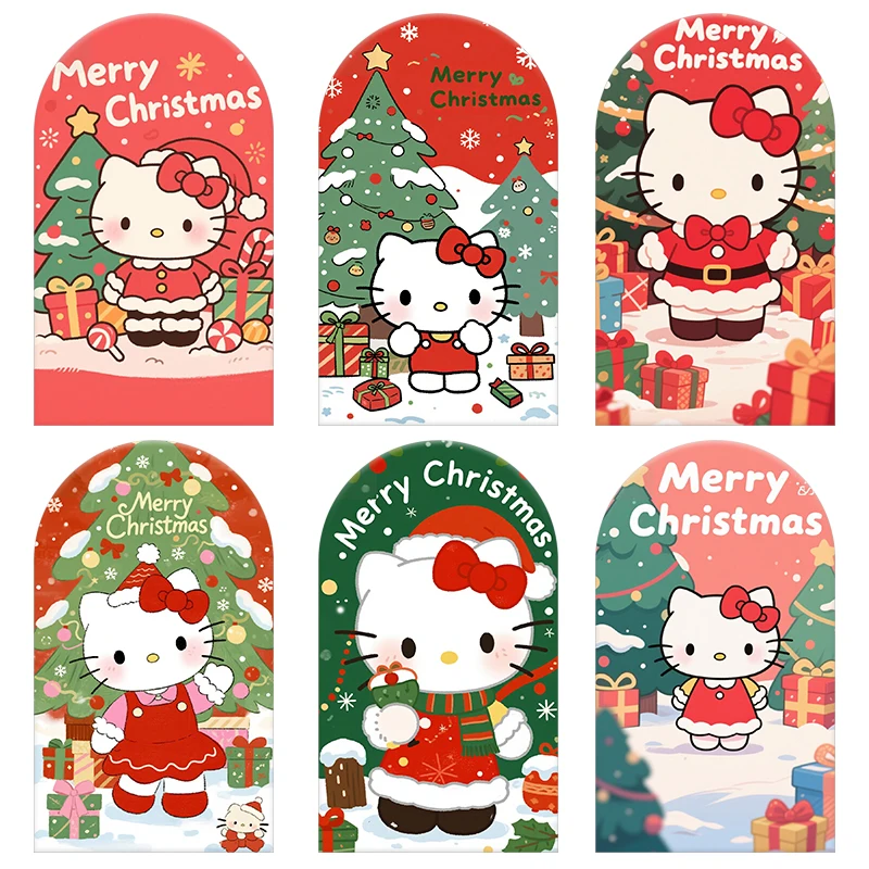 

Christmas Hello Kitty Theme Arch Backdrop Cover Spandex Fabric Custom Cartoon for Happy New Year Party Background Decortion