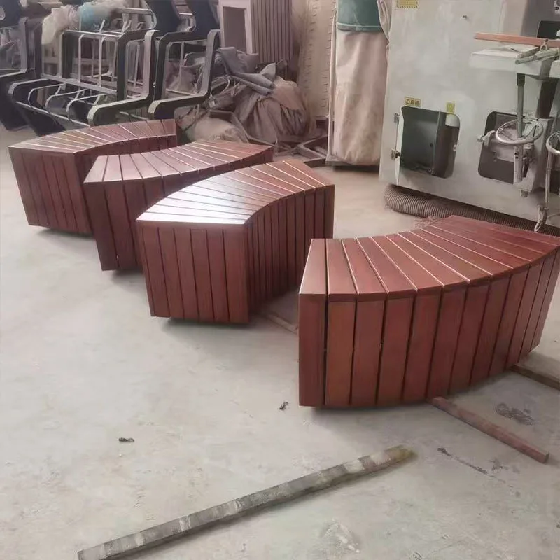 Park chair, outdoor bench, anti-corrosion wooden bench, stainless steel outdoor seat, courtyard landscape lounge chair