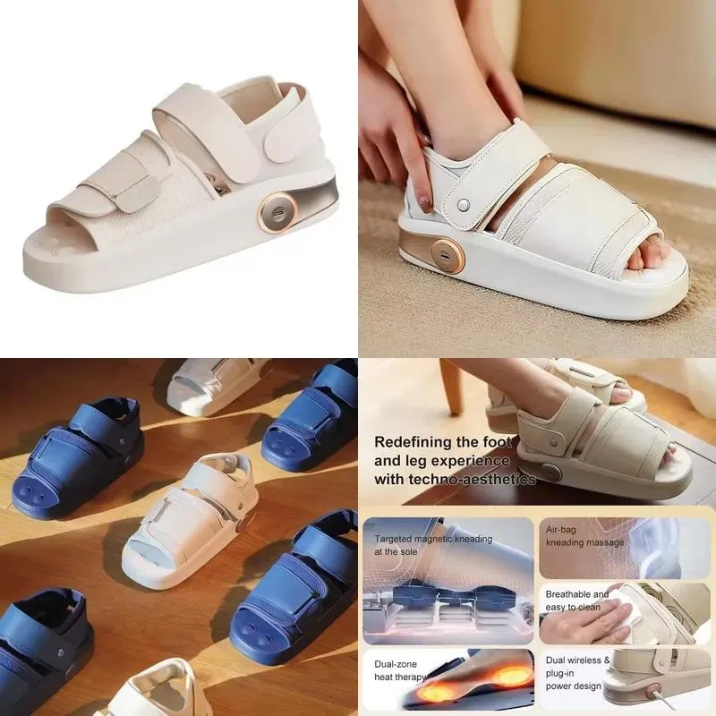 Electric USB rechargeable lithium battery fashionable beige and blue kneading foot massager dual-purpose, can massage the