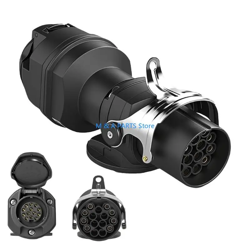 U1JF Premium 15 Pin Truck Socket To 13 Pin Trailer Attachment With Safety Cover And Steel Locking Feature