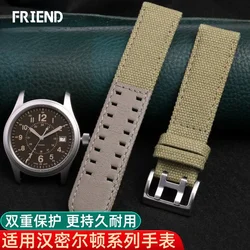 Genuine Leather Watch Strap for Hamilton Khaki Aviation Field Canvas Strap 20mm 22mm Watchband Accessories