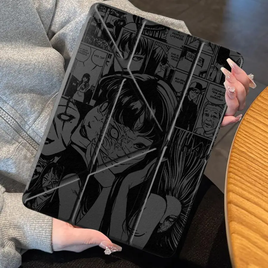 

Чехол-подставка для планшетов Horror Girl Comics для iPad Pro 11-го, 10-го, 9-го, 8-го, 7-го поколений, 12.9 дюймов, Air 4, 5, M3, M2, 1, 2, M4, 11 дюймов, Mini 6, 7