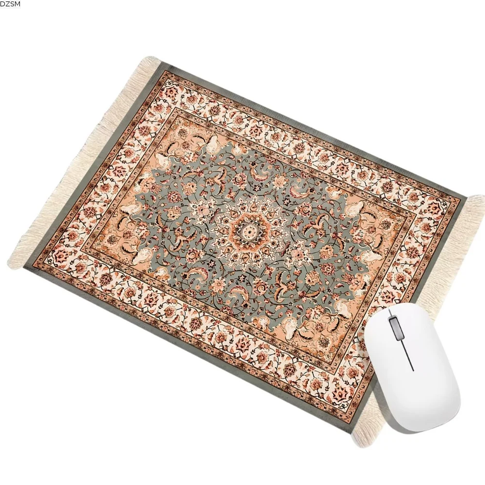 Tea Coaster Bohemia Persian Mouse Pad Rubber Base with Tassel Gaming Mouse Pads Retro Anti-slip Computer Table Mat Computer Desk