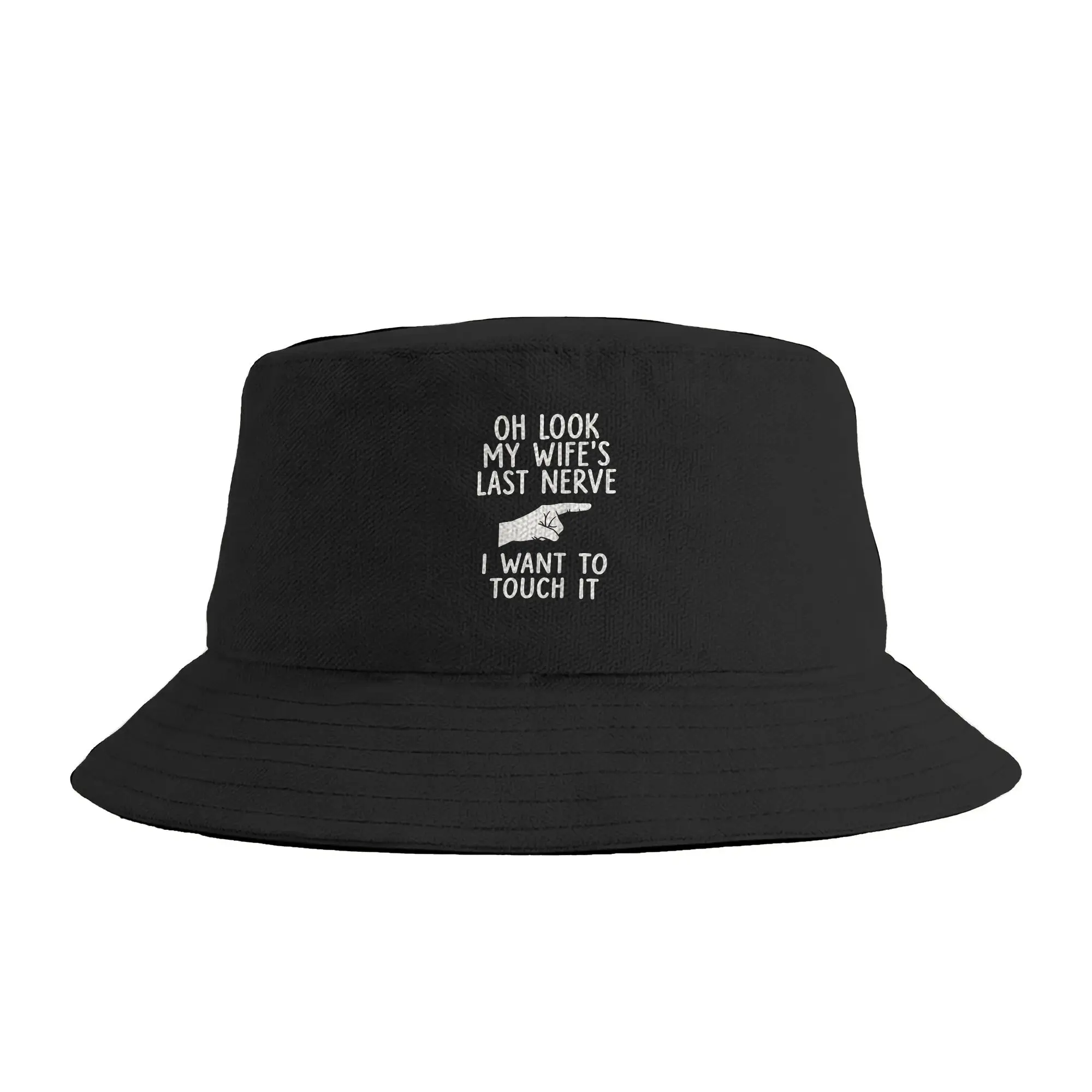 Oh Look My Wife’s Last Nerve I Want to Touch It Bucket Hat For Couple  Fisherman Hats Retro Beach Travel Caps  Visor Hats