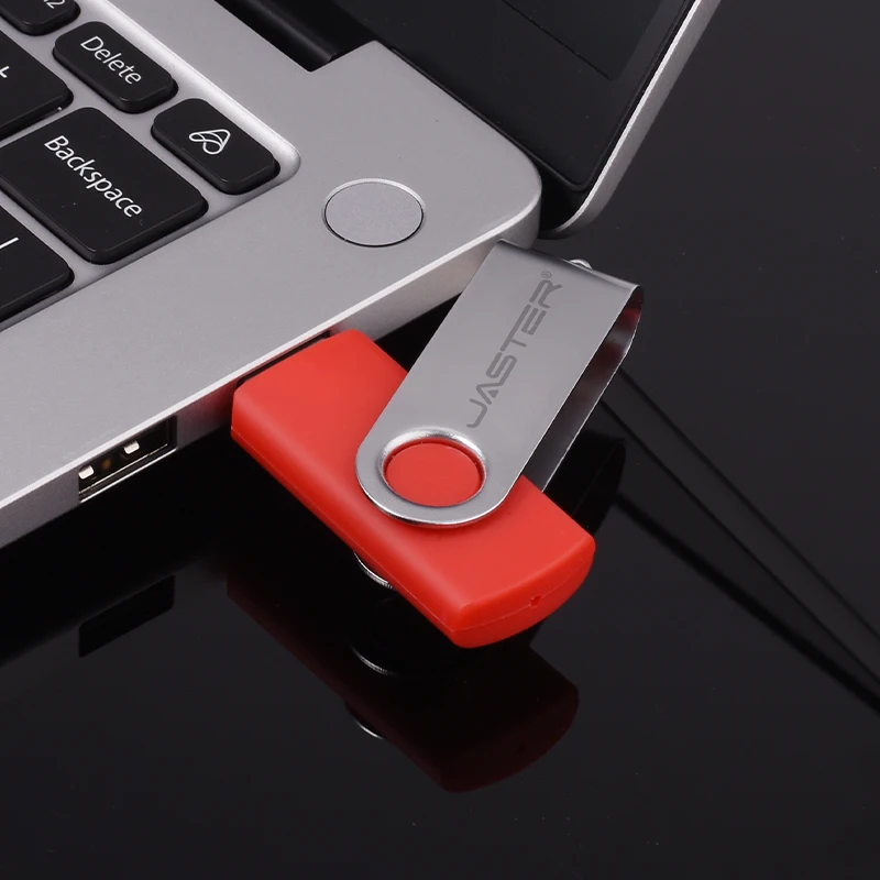 High-capacity Silver Color Rotating USB 3.0 Flash Drive 128GB 64GB 32GB 16GB 4GB Removable Storage Creative Music USB drive Gift