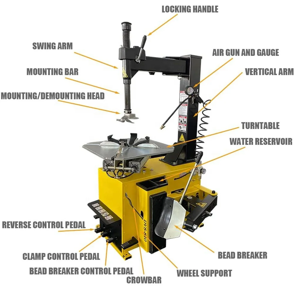 USA IN STOCK Tire Changer 24'' Rim Tire Changing Machine Wheel Clamping Style Tool Changers Machine Rim Clamp Wheel Changers