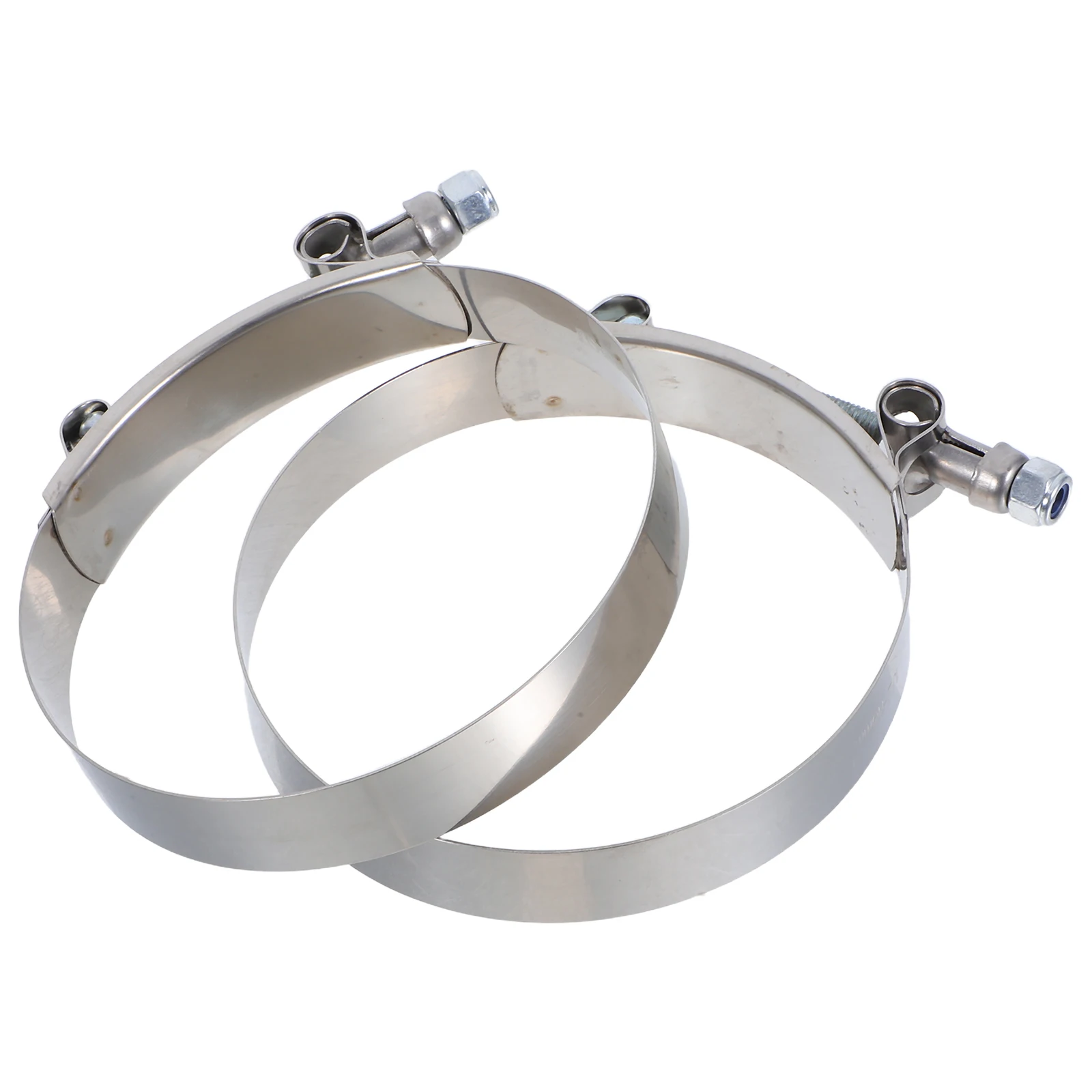 

2pc 110Mm Stainless Steel Hose Clamp T-Type Adjustable For Fuel Line Pipe Tube Cable Marine Automotive Use Durable Clamps