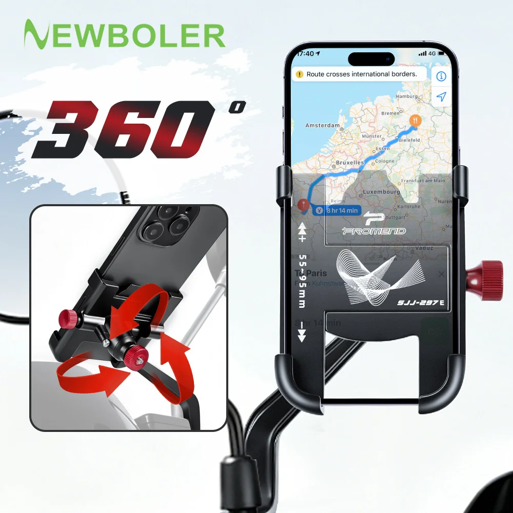 

NEWBOLER NEW Bicycle Motorcycle Phone Holder Aluminum Handlebar Bike Phone Mount Adjustable Non-Slip For Motorcycle Parts