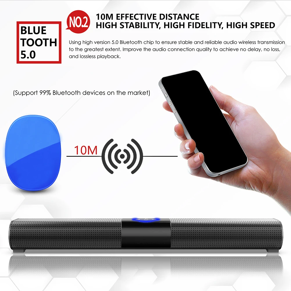 컴퓨터 스피커 바 스테레오 사운드 서브우퍼, 블루투스 호환 스피커, 노트북 PC 음악 플레이어, 유선 라우드 스피커