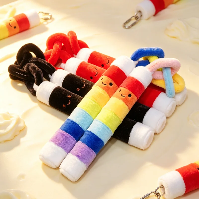 Cute Nunchucks Plush Toy With Chain Design Soft Stuffed Nunchakus Pillow Kawaii Plushie Home Room Decor Novelty Gift for Kids