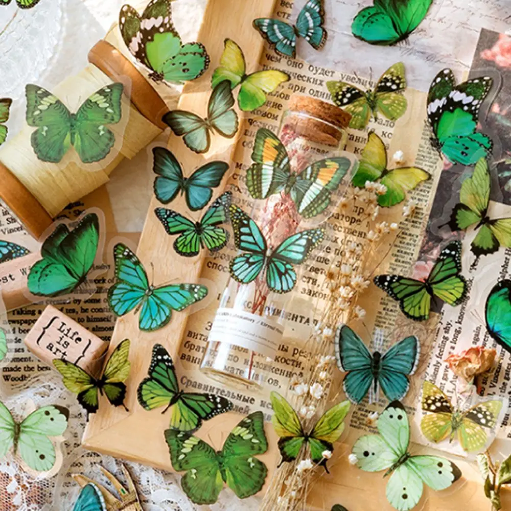 Adhesive Notebook Handbook DIY Material Butterfly Decorative Sticker Journal Stickers Stationery Sticker Scrapbooking Stickers
