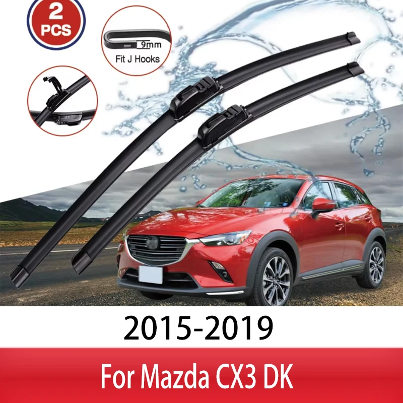 

For Mazda CX3 DK 2015-2019 2016 2017 2018 Car Wiper U-type Soft Rubber Boneless Wiper Quiet Durable Automotive Wiper 22"+18"