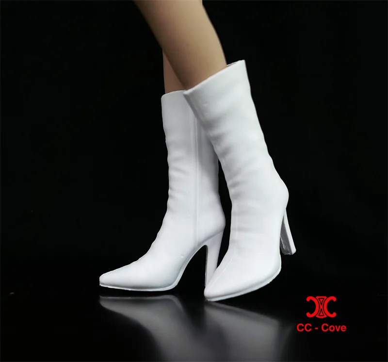 Botas cortas a media pantorrilla para mujer, zapatos huecos de plástico, modelo de ropa apto para figura de acción de soldado femenino de 12 pulgadas, cuerpo de muñeca, juguete, 1/6