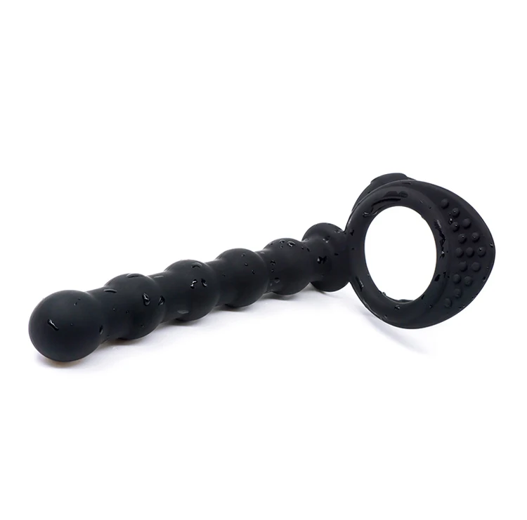 Double Penetration Dildo Rings Strap On Penis Delayed Ejaculation Anal Beads Butt Anus Vaginal Massager Sex Toys For Men Couples