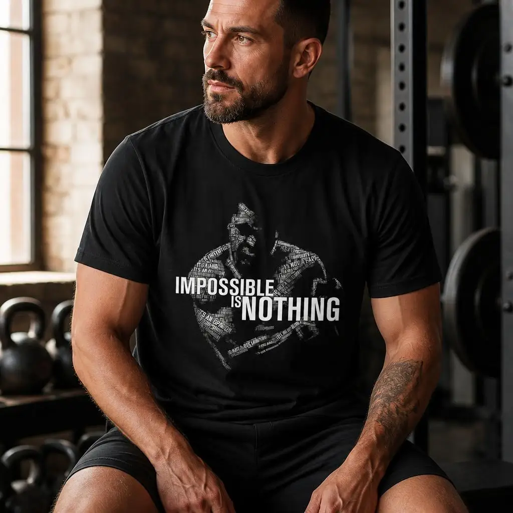 Muhammad-Alis Impossible is Nothing T Shirts Casual Tees Short Sleeve Round Collar T-Shirt Pure Cotton Tops