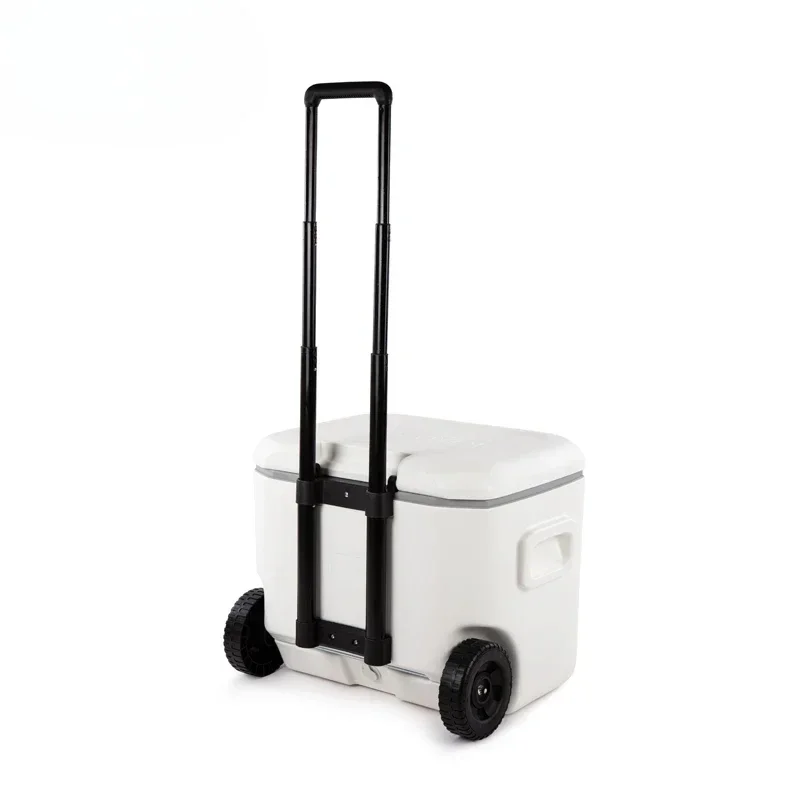 53L Waterproof Fresh-Keeping Long-Distance Transport Cold Storage Insulated Trolley Wheeled Ice Bucket cooler box with wheels