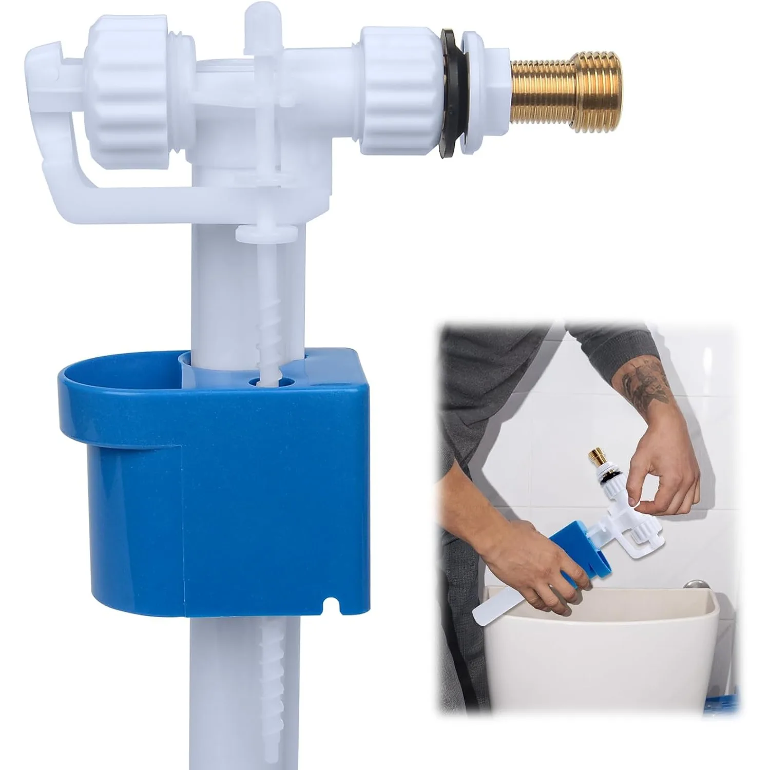 

Универсальный наполнительный клапан для унитаза, поплавковый клапан G3/8 "и G1/2", регулируемый латунный разъем, запасные части для бачек ​