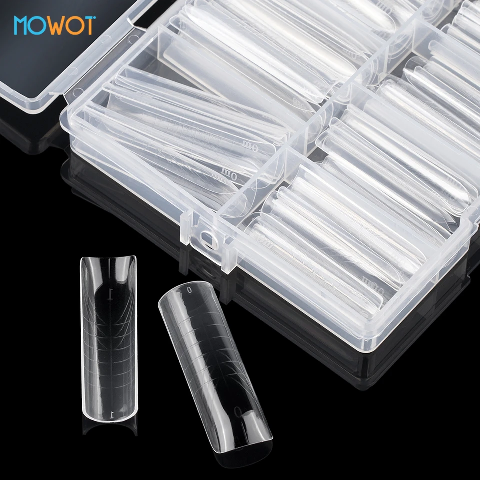 MOWOT nuevo molde de uñas cuadrado dual extensión de uñas postizas tips para uñas moldes de construcción rápida gel cobertura completa talla grande formas superiores acrílicas 3