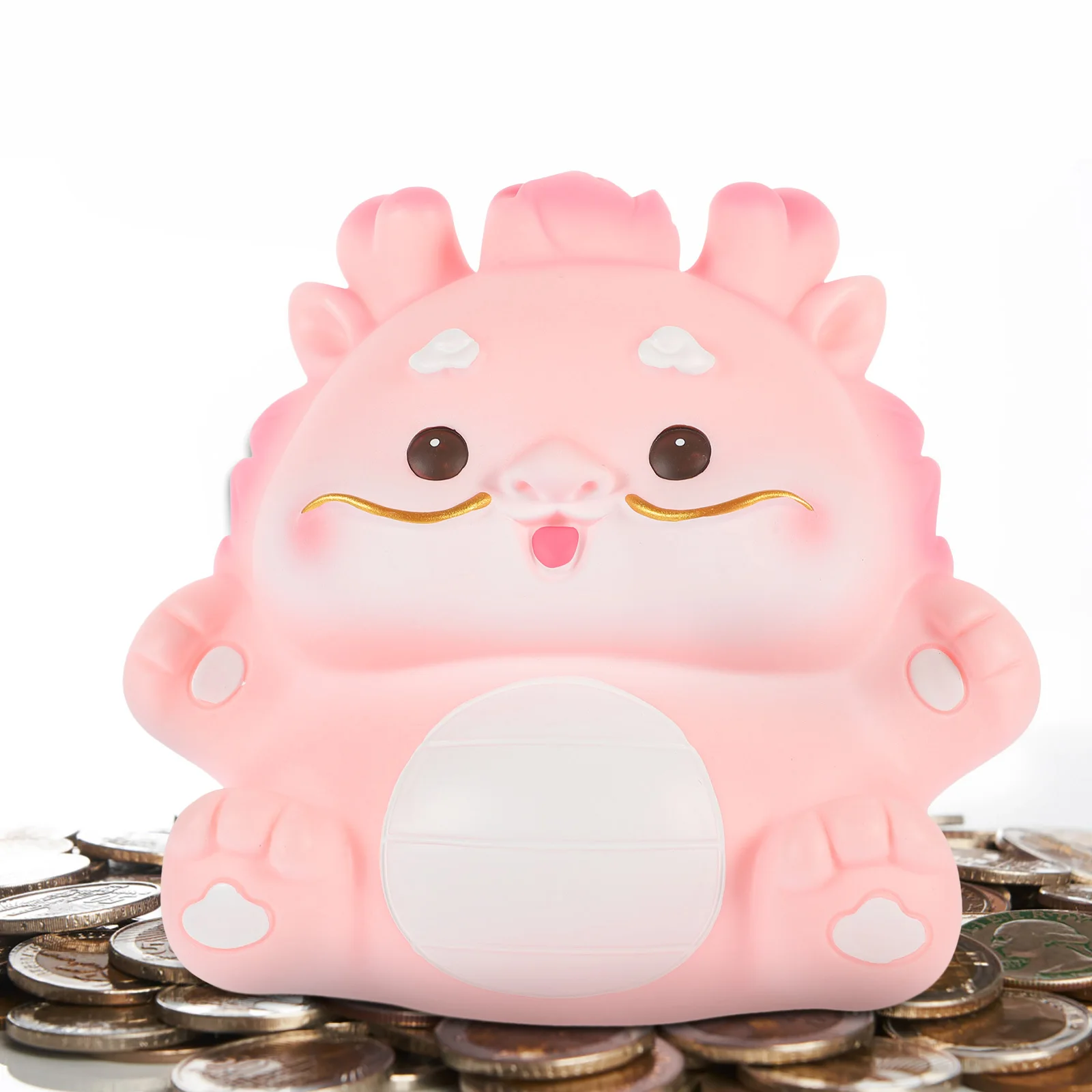 

Dragon 's Piggy Bank Cartoon Animal Statues Ornaments Saving Vinyl Coin Container