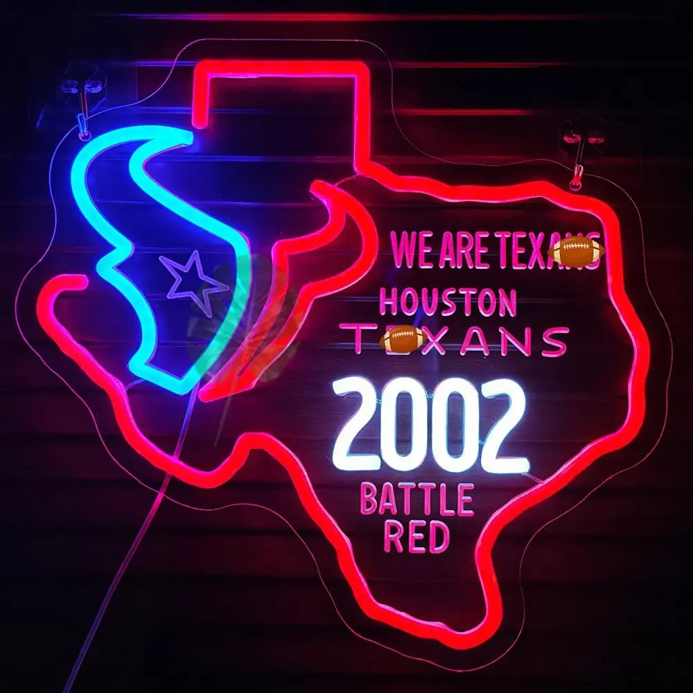 

Football Team Neon Sign Room Decor USB Texas Map LED Lights for Club Gaming Room Bedroom Decoration Gift Sport Wall Art Light