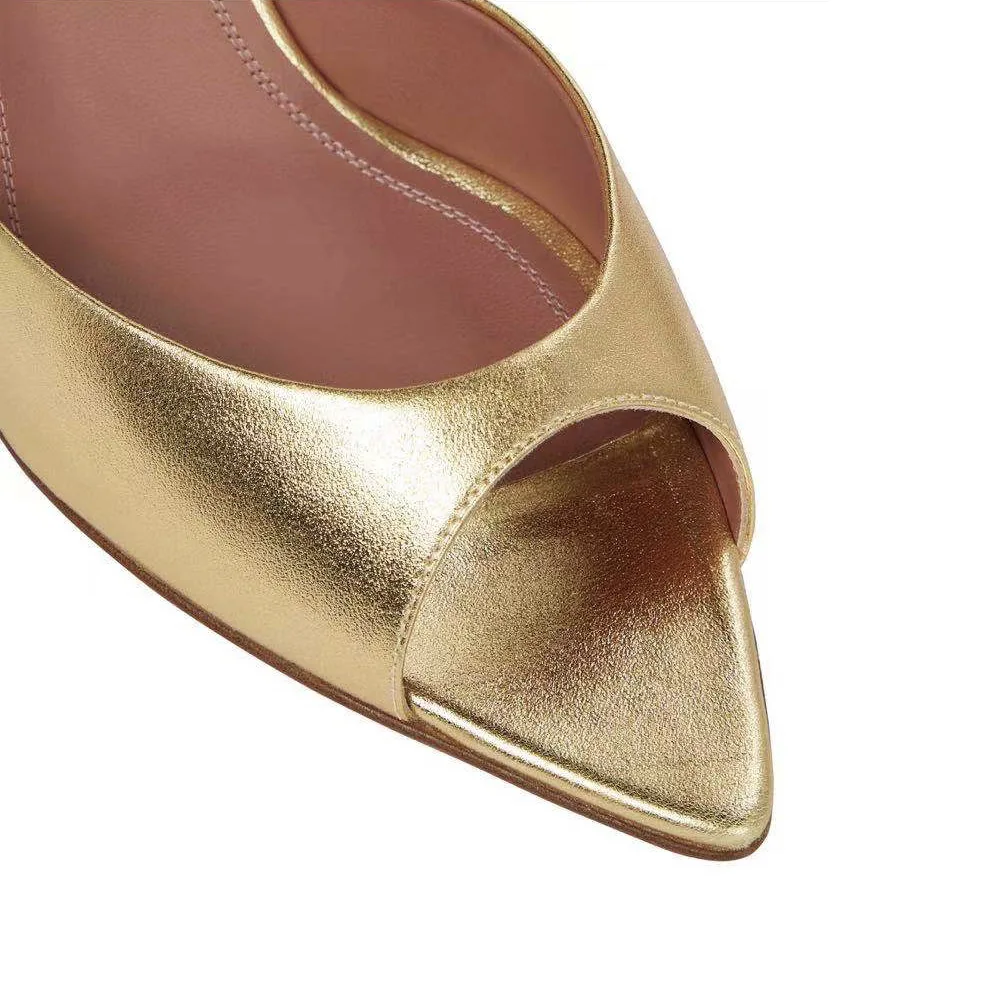 Open Toe Sandals Elastic Band Fashion Womens Shoes 2024 Summer Heels Large Size Suit Female Beige Peep Slip-on Luxury Girls Gold