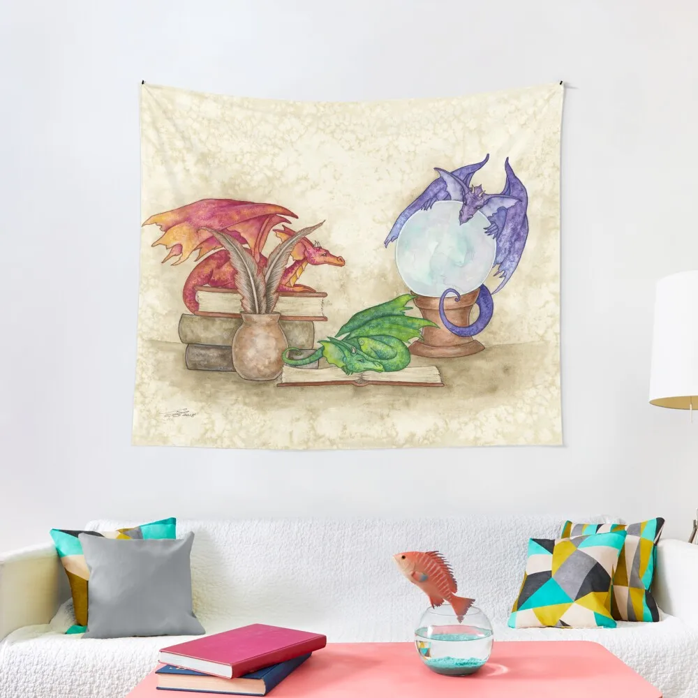 

Dragons In The Library Tapestry Home Decoration Bedroom Decor Wallpapers Home Decor Wall Coverings Tapestry