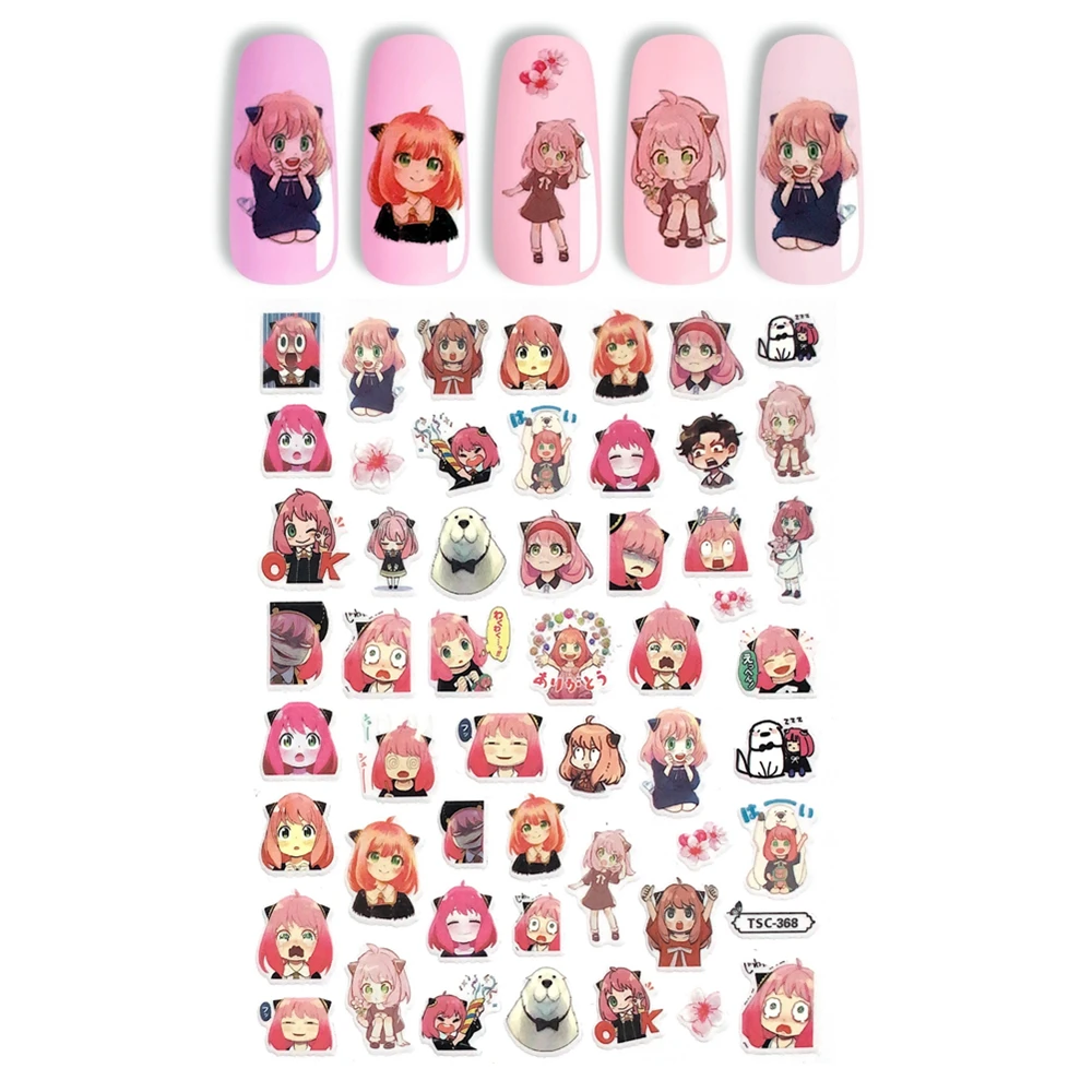 TSC-190 TSC-330 Hot blooded cartoon characters Spy Curse Spell Tokyo 3D Back glue Nail decal Nail sticker Nail art Nail ornament