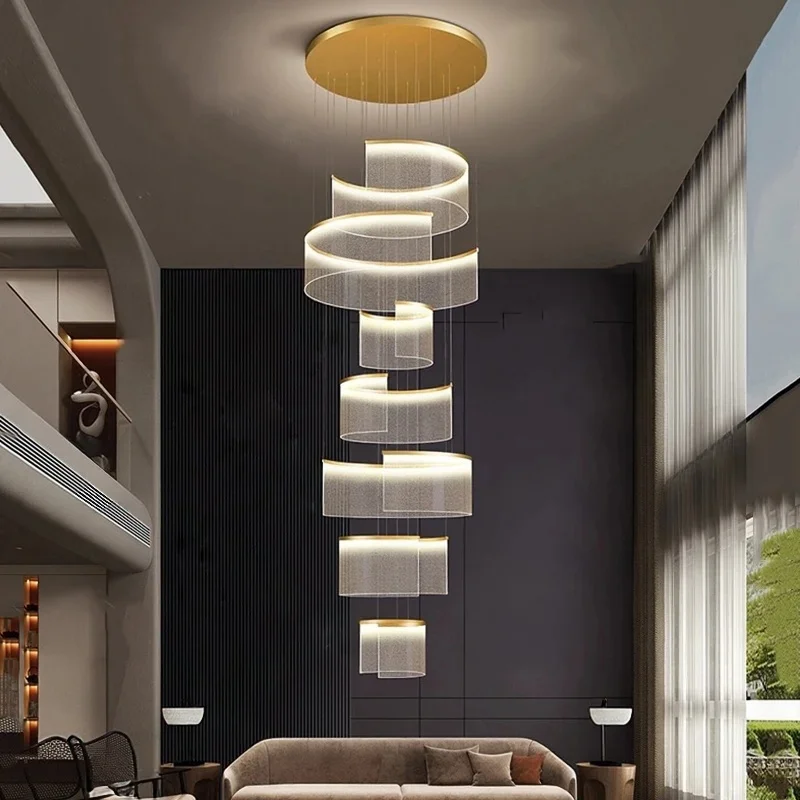 Nordic Home Decoration Stair Chandelier Ceiling Lights Hanging Lamps Living Room And Dining Room Pendant Lights Indoor Lighting