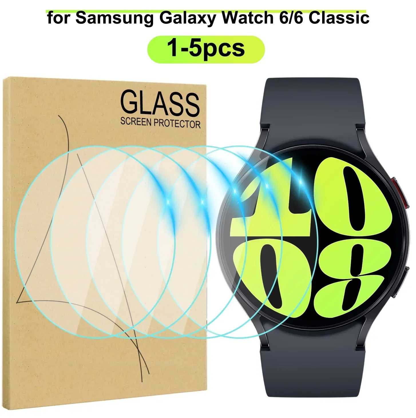 For Samsung Galaxy Watch6 5 4 40/44MM Tempered Glass Screen Protector for Samsung Watch 4/6Classic 42/46/43/47mm Protective Film